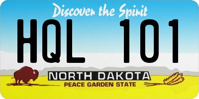 ND license plate HQL101