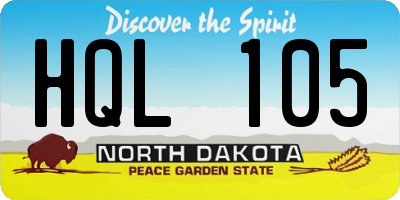 ND license plate HQL105