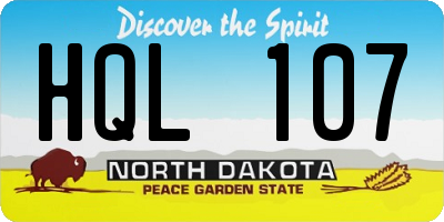 ND license plate HQL107