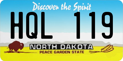 ND license plate HQL119