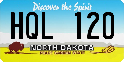 ND license plate HQL120