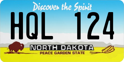 ND license plate HQL124