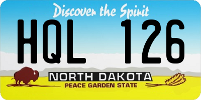 ND license plate HQL126