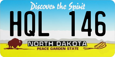 ND license plate HQL146