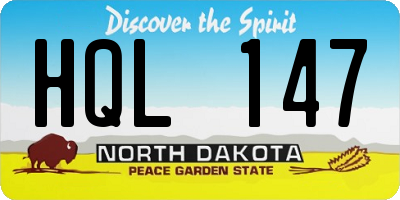 ND license plate HQL147