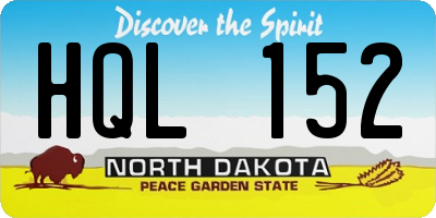 ND license plate HQL152