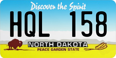 ND license plate HQL158