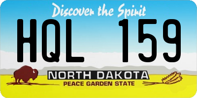 ND license plate HQL159