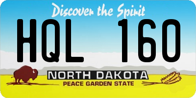 ND license plate HQL160