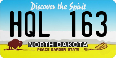 ND license plate HQL163
