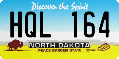 ND license plate HQL164