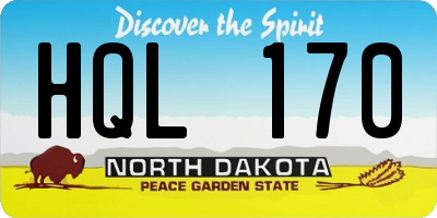 ND license plate HQL170