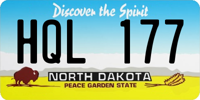 ND license plate HQL177