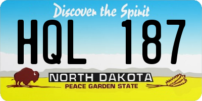ND license plate HQL187