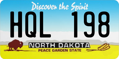 ND license plate HQL198