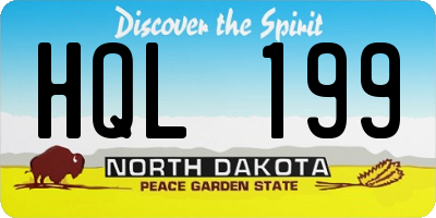 ND license plate HQL199