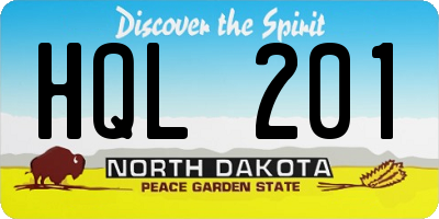ND license plate HQL201
