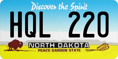 ND license plate HQL220
