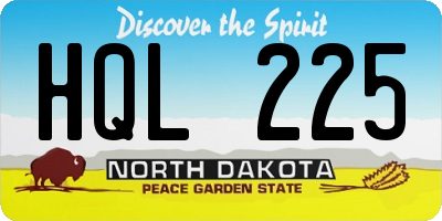 ND license plate HQL225