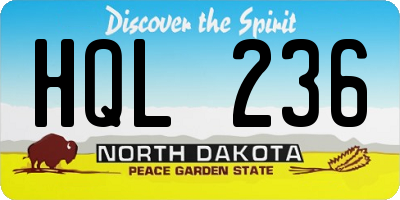 ND license plate HQL236