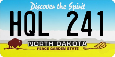 ND license plate HQL241