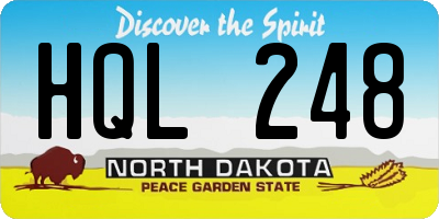 ND license plate HQL248