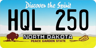 ND license plate HQL250