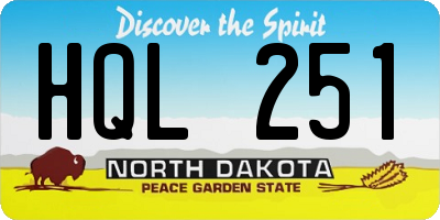 ND license plate HQL251