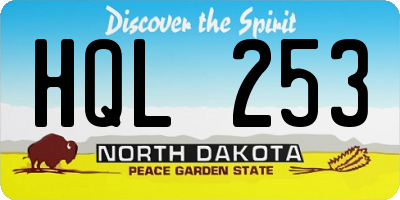 ND license plate HQL253
