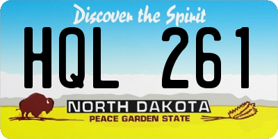 ND license plate HQL261
