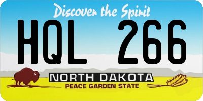 ND license plate HQL266