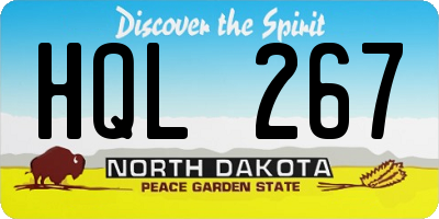 ND license plate HQL267
