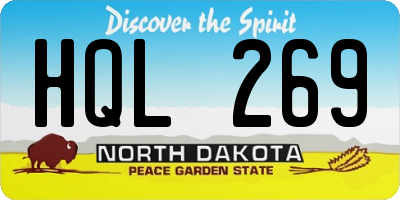 ND license plate HQL269