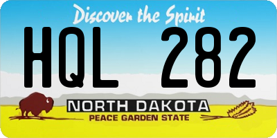 ND license plate HQL282