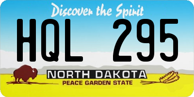 ND license plate HQL295
