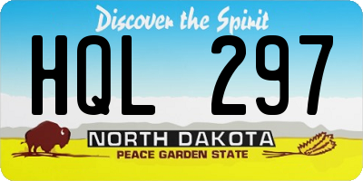ND license plate HQL297