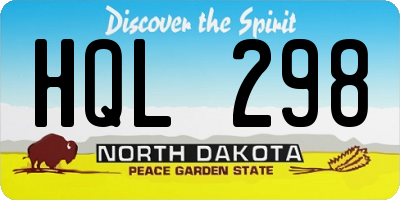 ND license plate HQL298