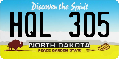 ND license plate HQL305