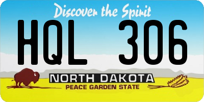ND license plate HQL306