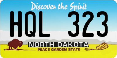ND license plate HQL323