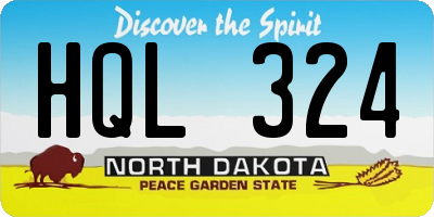 ND license plate HQL324
