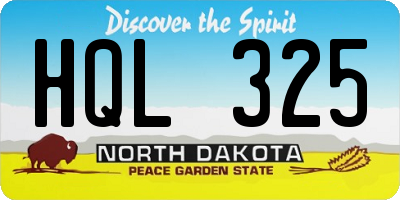 ND license plate HQL325