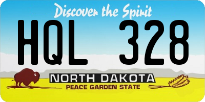 ND license plate HQL328