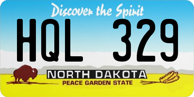 ND license plate HQL329