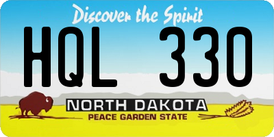 ND license plate HQL330