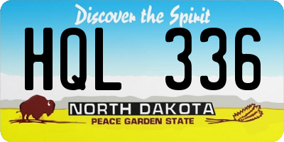 ND license plate HQL336