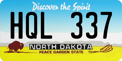 ND license plate HQL337