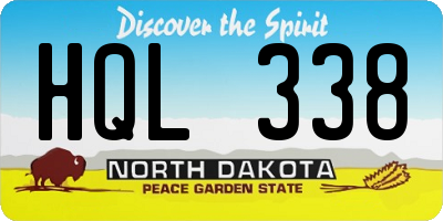 ND license plate HQL338