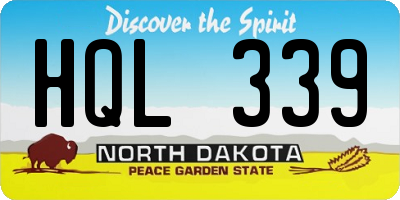 ND license plate HQL339