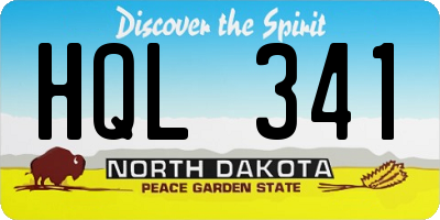 ND license plate HQL341